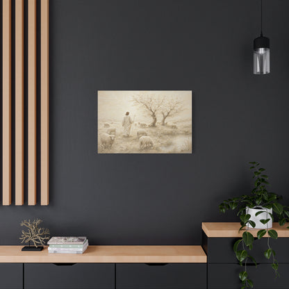 The Gentle Shepherd | Ivory Relief - Canvas