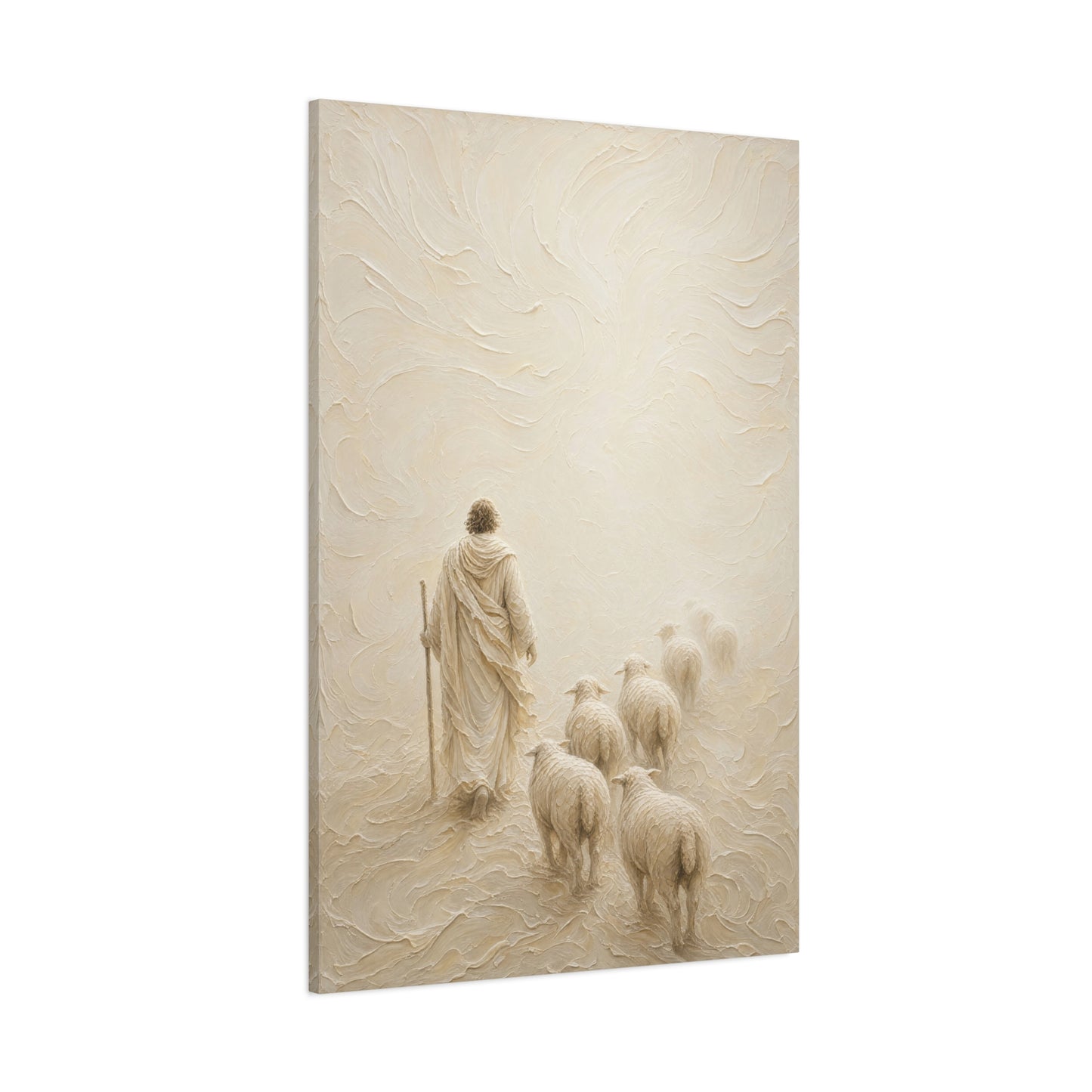 Shepherd In The Mist | Ivory Relief - Canvas