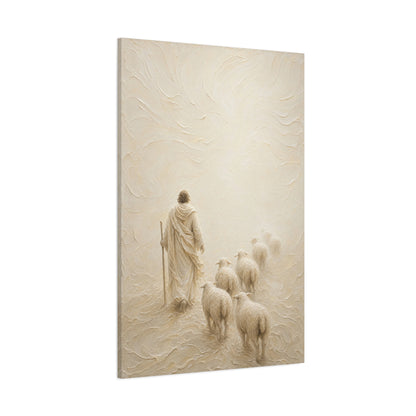 Shepherd In The Mist | Ivory Relief - Canvas