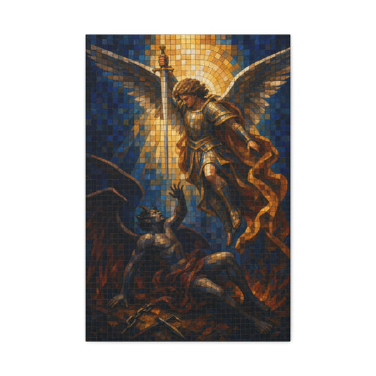 Michael Victorious | Stained Glass - Canvas