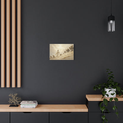 The Hillside Shepherd | Ivory Relief - Canvas