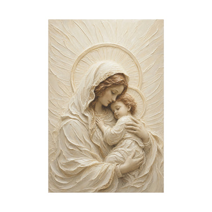 Madonna And Child II | Ivory Relief - Canvas