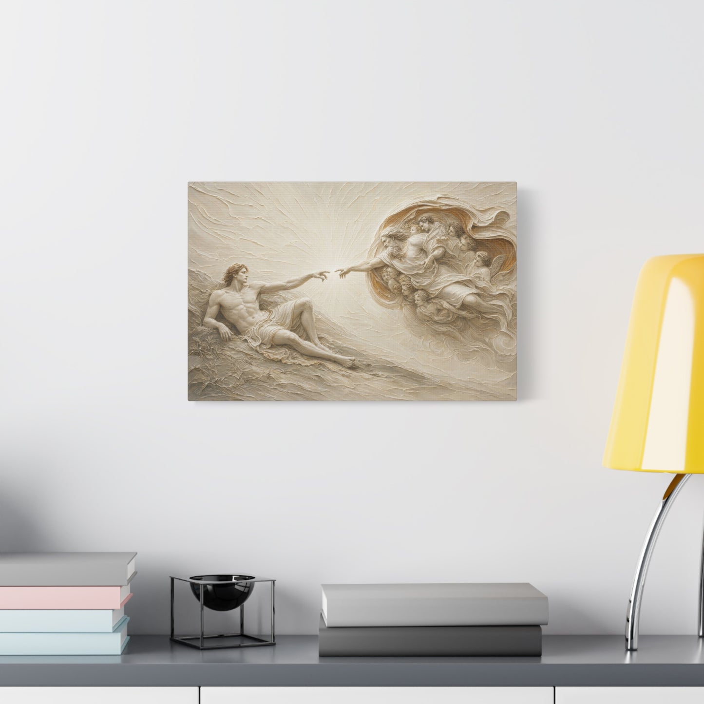 The Creation Of Adam | Ivory Relief - Canvas