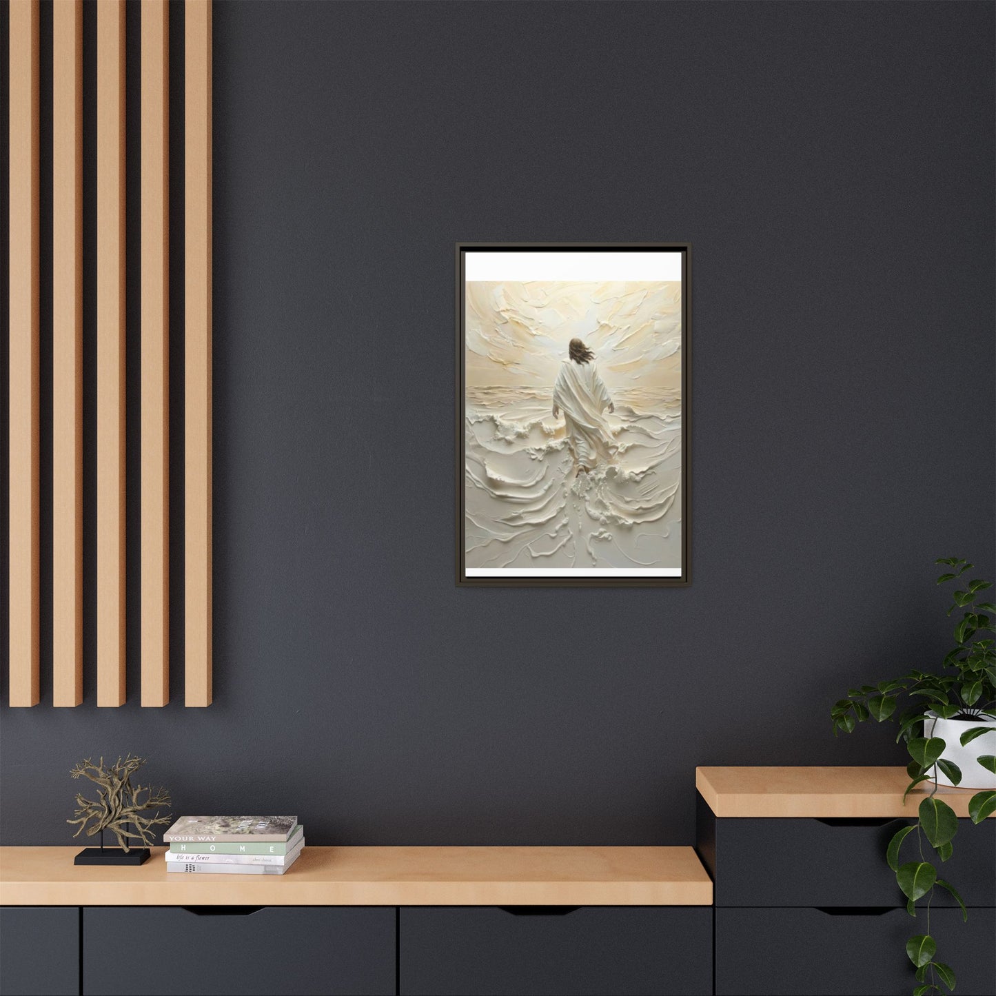 Jesus Walking On Water V - Framed Canvas