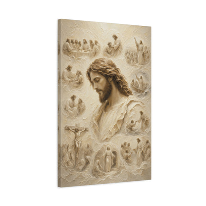 Crowned In Stillness II | Ivory Relief - Canvas