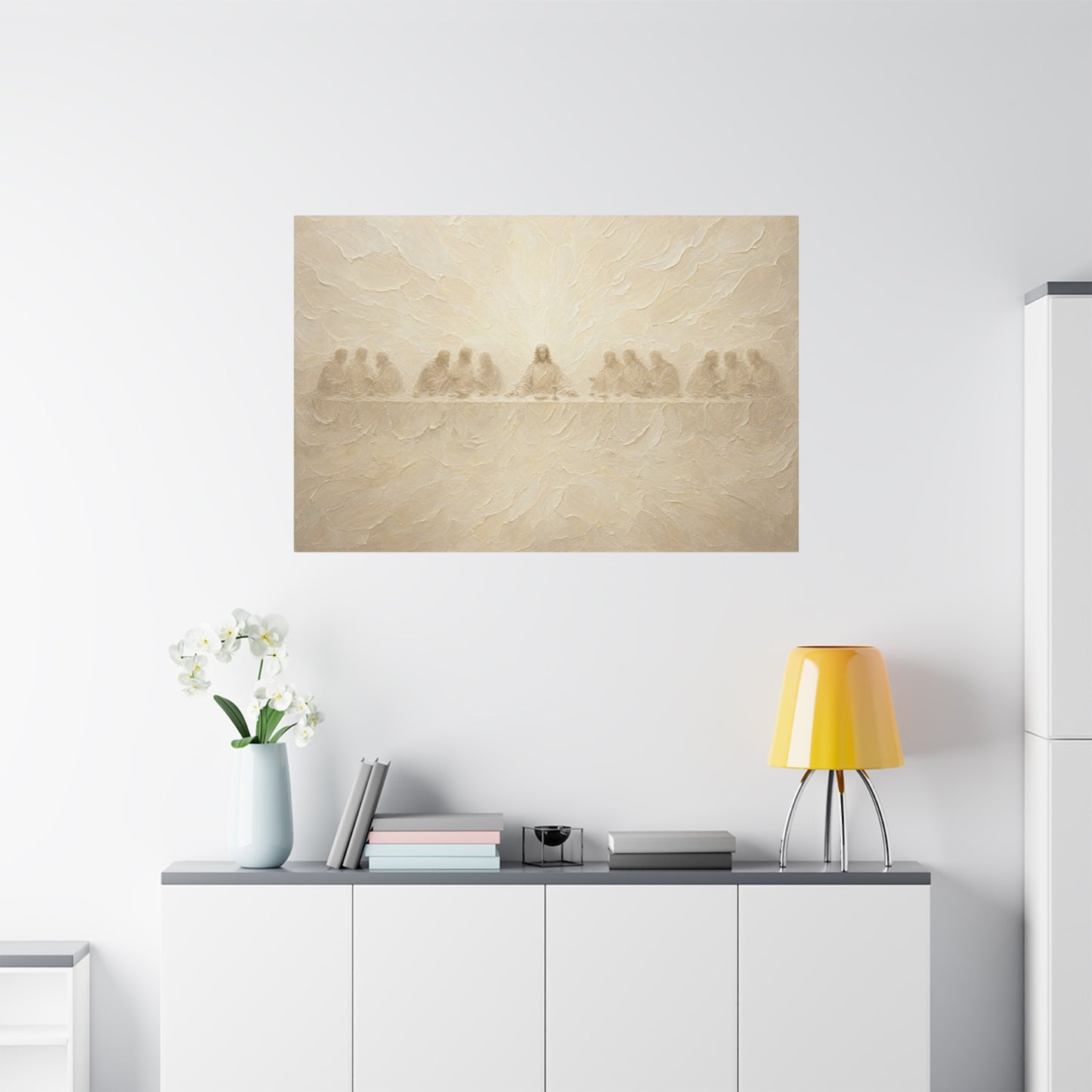 The Veiled Supper | Ivory Relief - Canvas