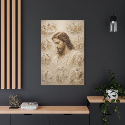 Crowned in Stillness | Ivory Relief - Canvas