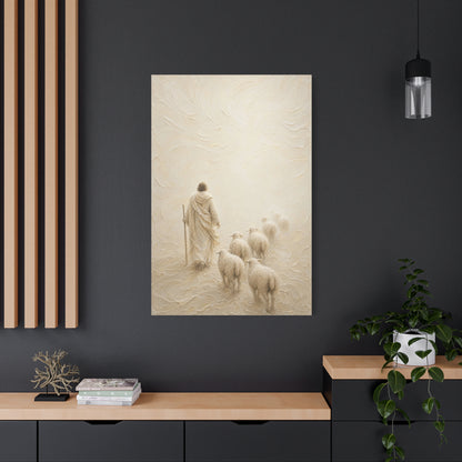 Shepherd In The Mist | Ivory Relief - Canvas