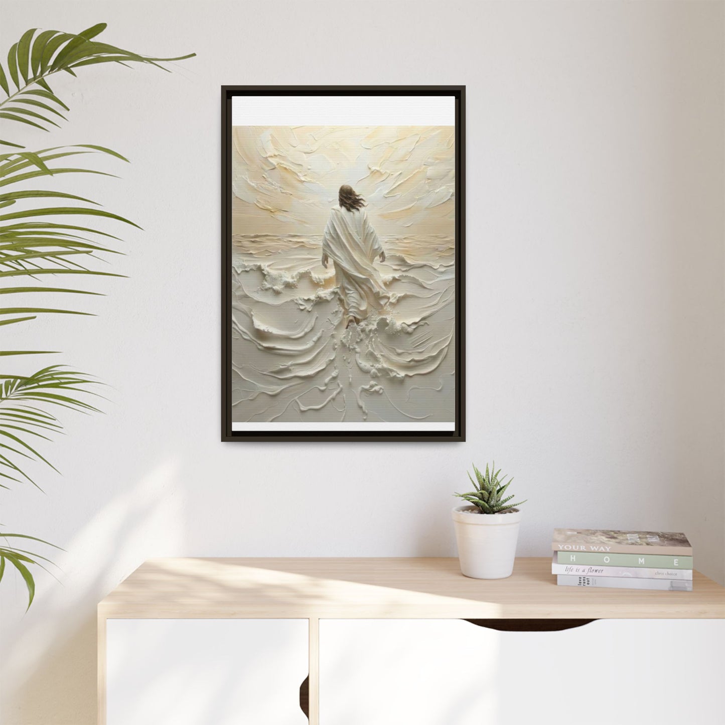 Jesus Walking On Water V - Framed Canvas