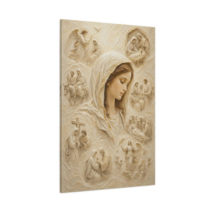 The Veiled Mary II | Ivory Relief - Canvas