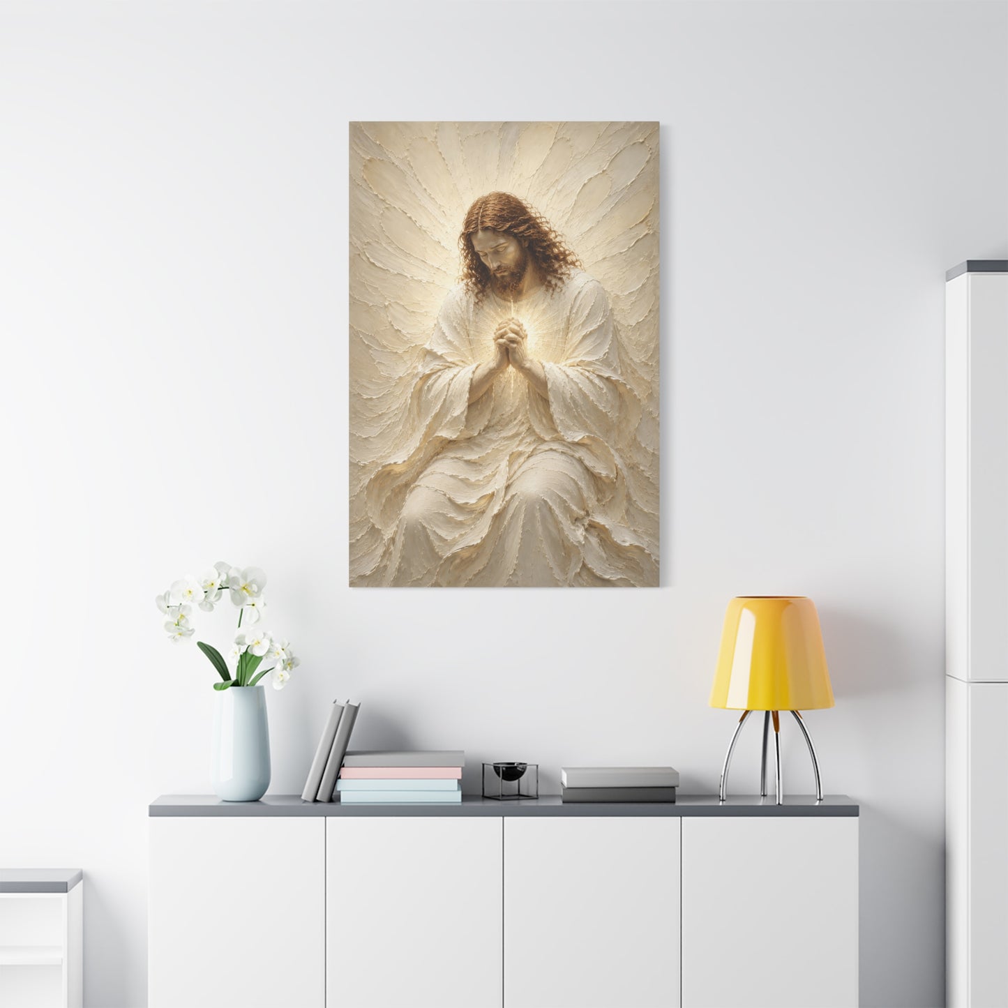 Christ In Prayer | Ivory Relief - Canvas
