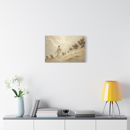 The Hillside Shepherd | Ivory Relief - Canvas