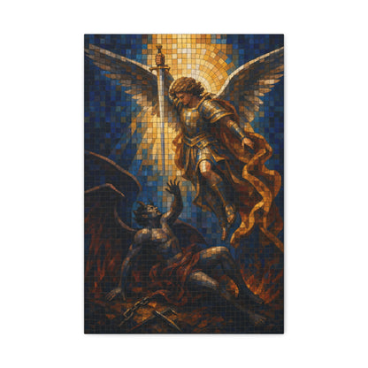 Michael Victorious | Stained Glass - Canvas
