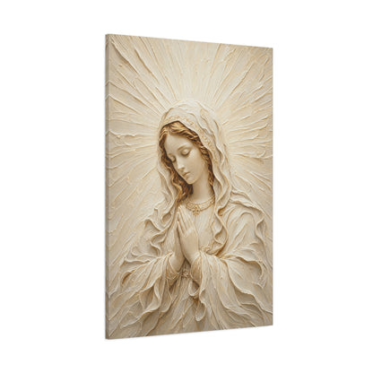 Madonna of Quiet Grace II | Ivory Relief - Canvas