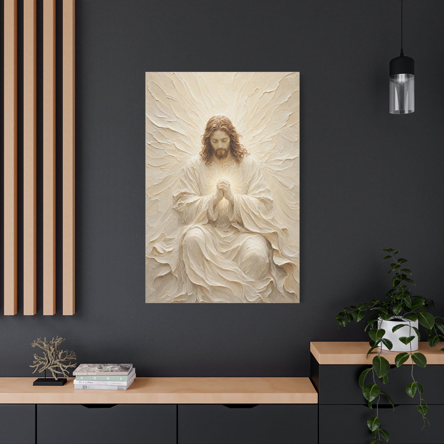 Christ In Prayer | Ivory Relief - Canvas