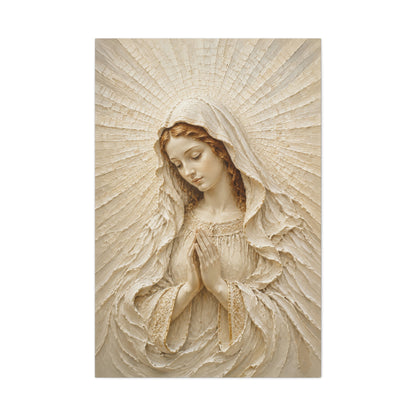 Madonna of Quiet Grace | Ivory Relief II - Canvas