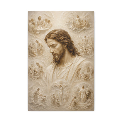 Crowned in Stillness | Ivory Relief - Canvas