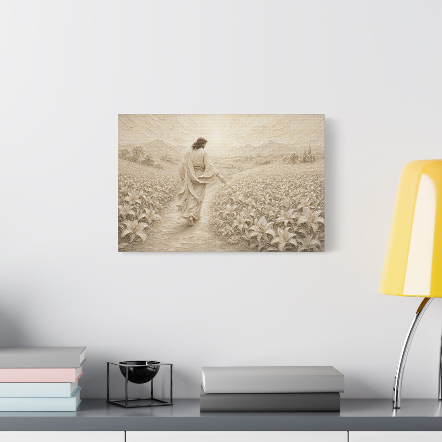 The Lily Path | Ivory Relief - Canvas