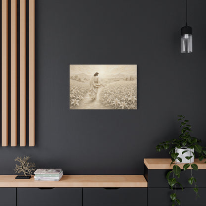 The Lily Path | Ivory Relief - Canvas