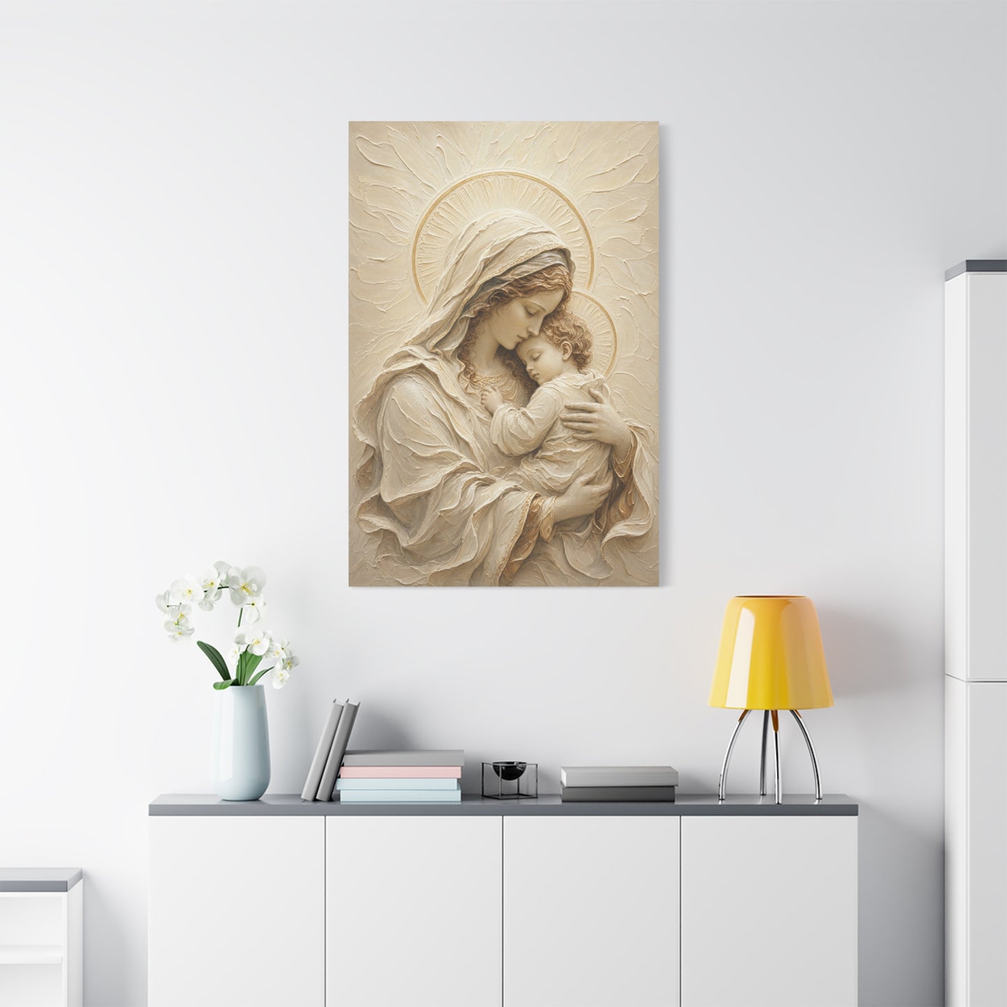 Madonna and Child | Ivory Relief - Canvas