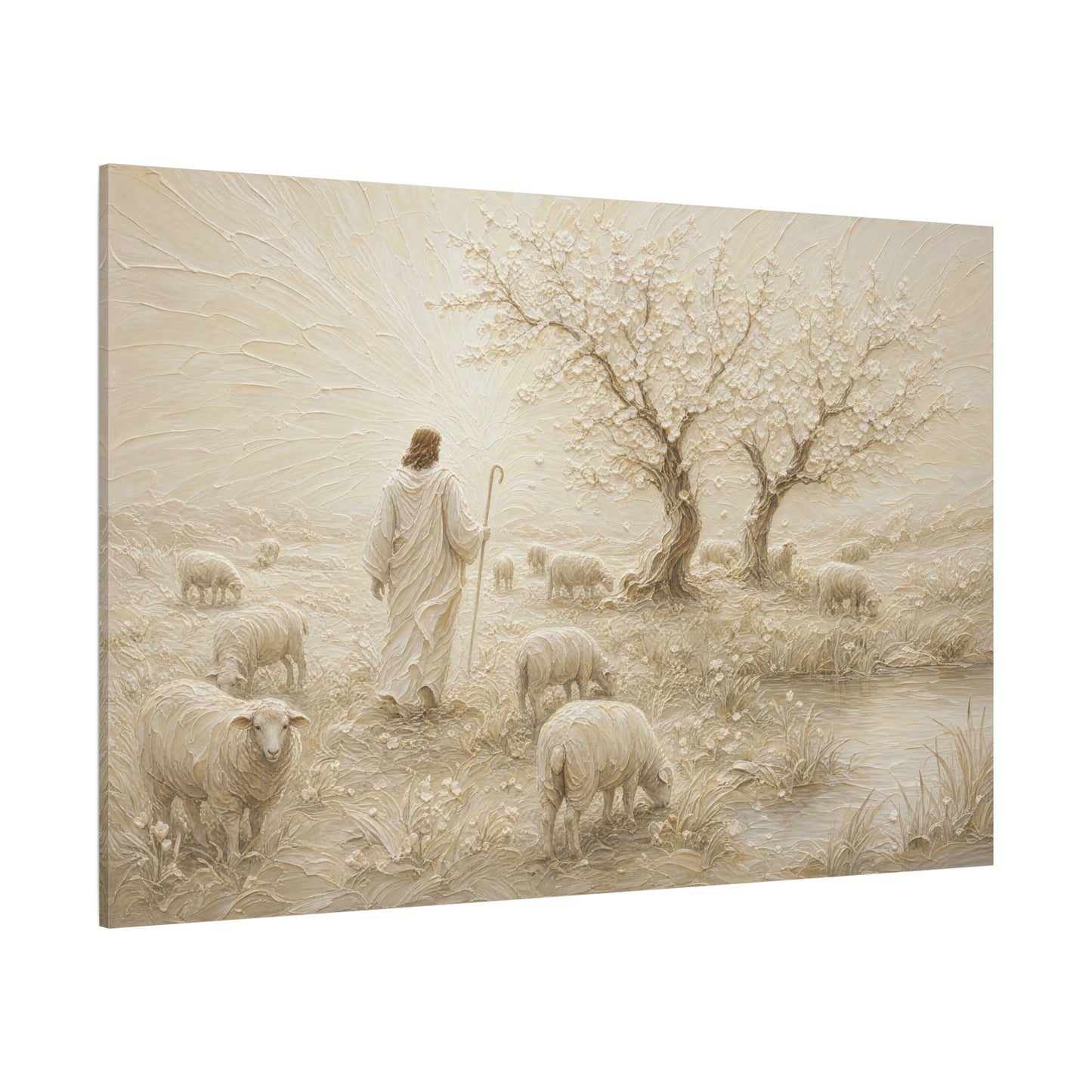 The Gentle Shepherd | Ivory Relief - Canvas