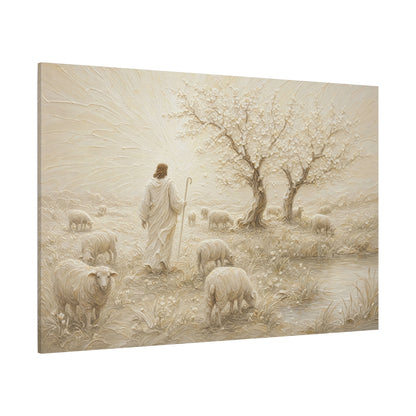 The Gentle Shepherd | Ivory Relief - Canvas