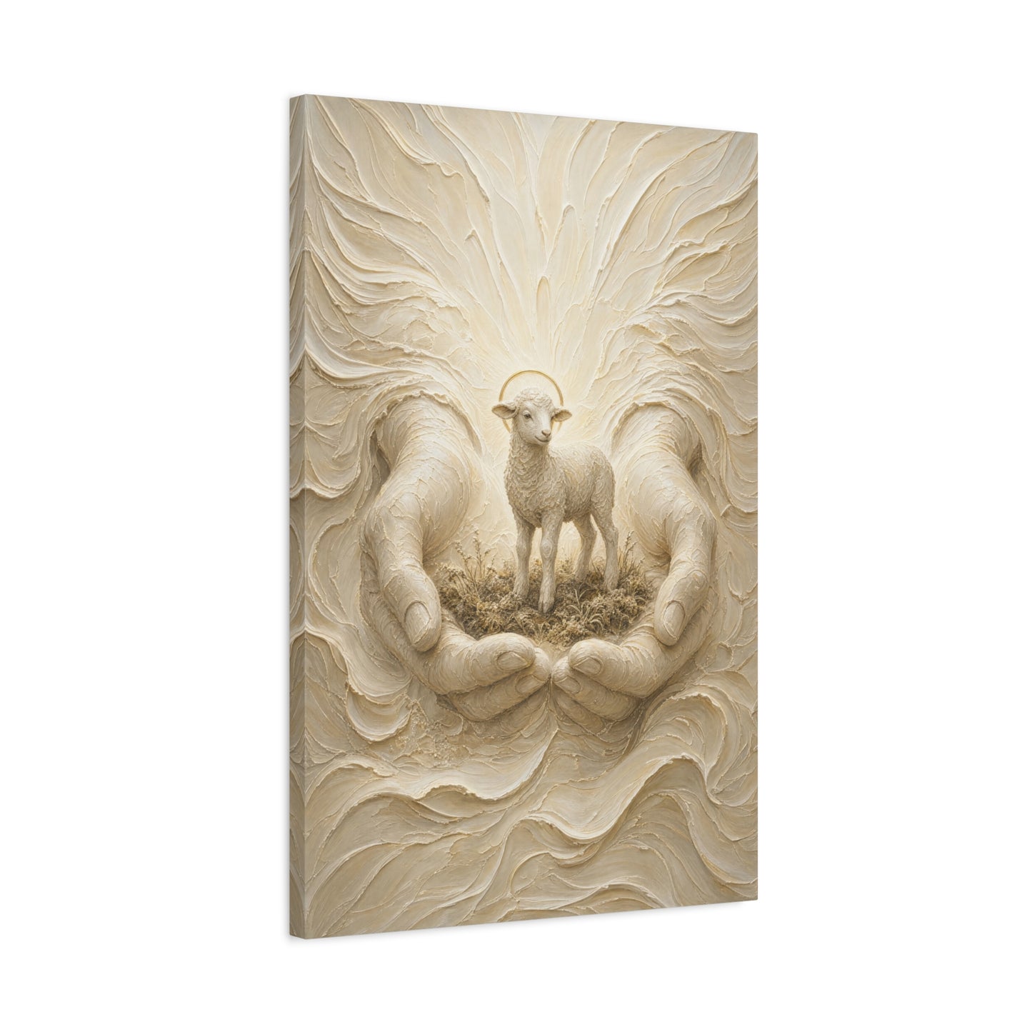 Held in His Hands | Ivory Relief - Canvas