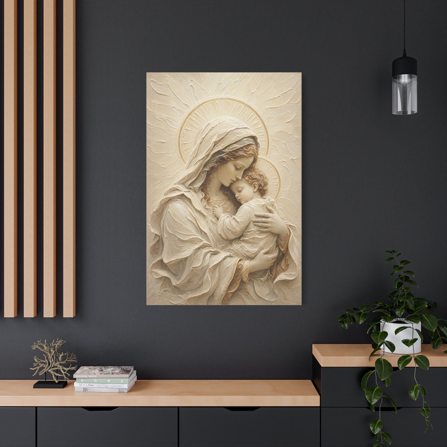 Madonna and Child | Ivory Relief - Canvas
