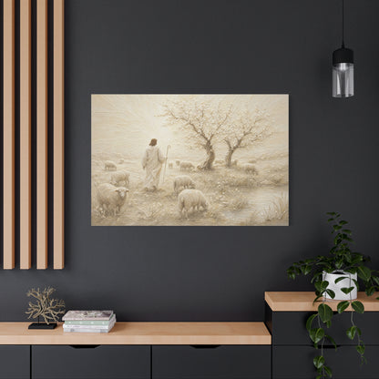 The Gentle Shepherd | Ivory Relief - Canvas