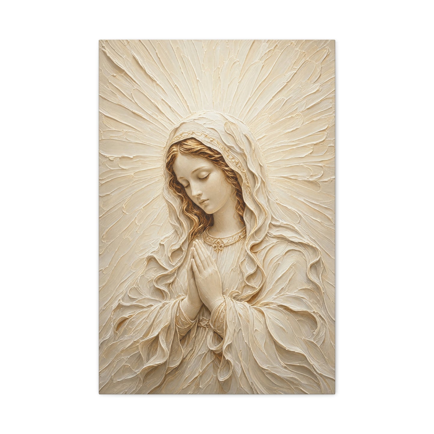 Madonna of Quiet Grace II | Ivory Relief - Canvas