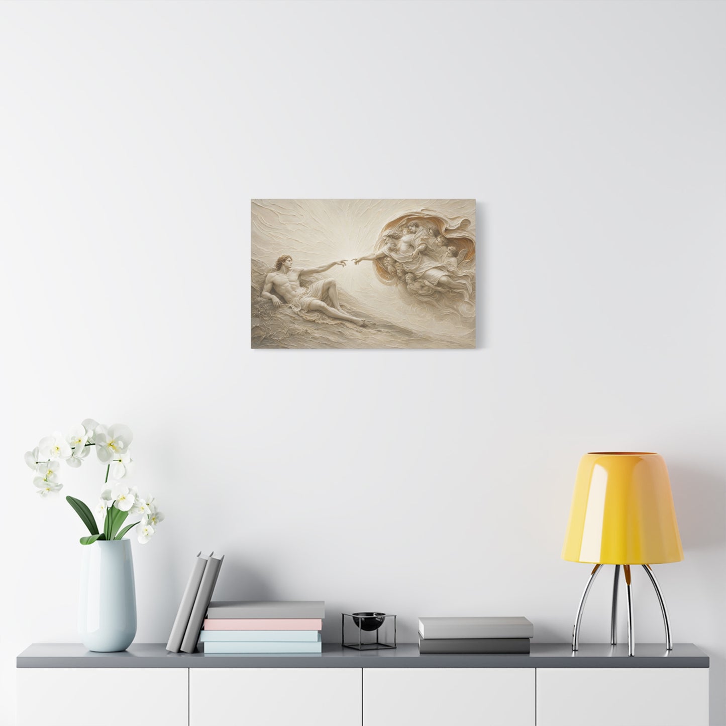 The Creation Of Adam | Ivory Relief - Canvas