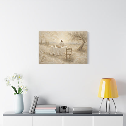 He Is Waiting | Ivory Relief - Canvas