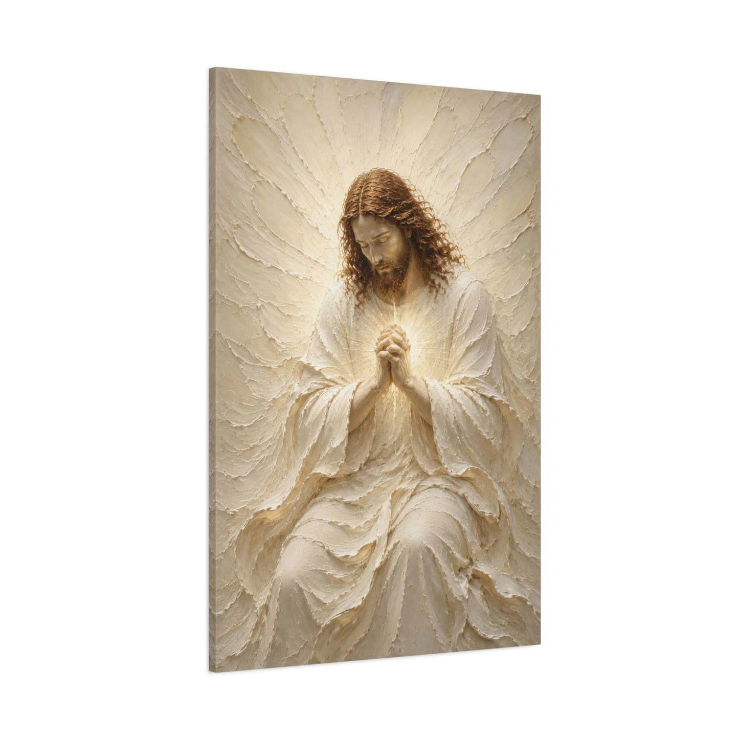 Christ In Prayer | Ivory Relief - Canvas
