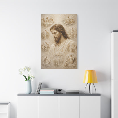 Crowned in Stillness | Ivory Relief - Canvas