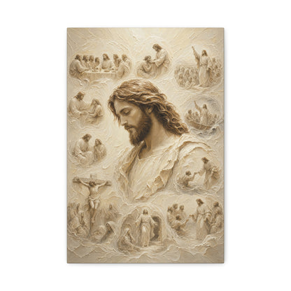 Crowned In Stillness II | Ivory Relief - Canvas