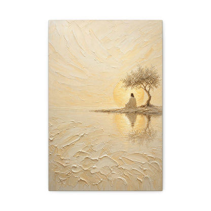 Jesus Under the Quiet Sun | Cream Impasto - Canvas