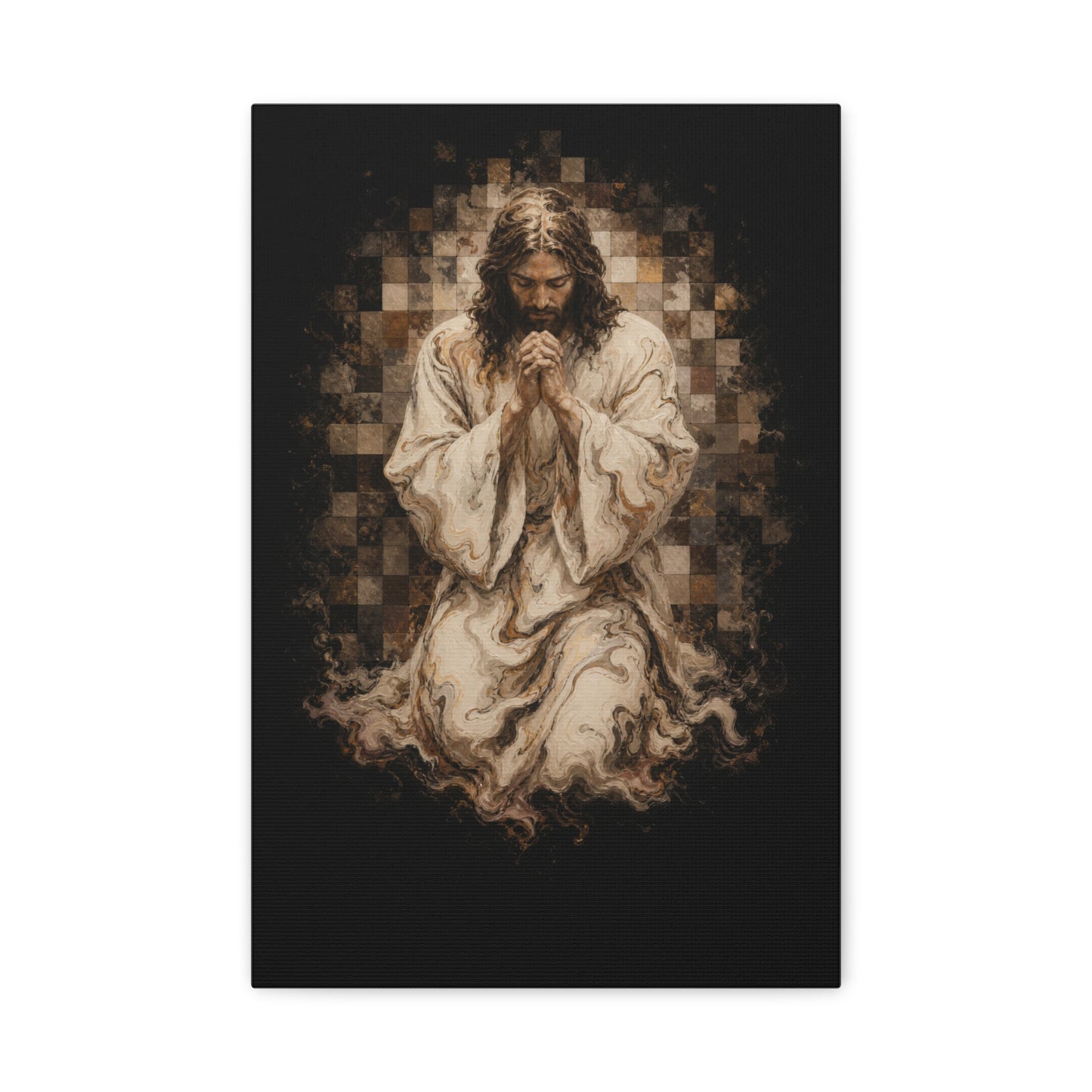 Christ at Vigil | Cream Marble - Canvas