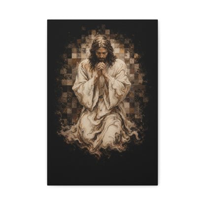 Christ at Vigil | Cream Marble - Canvas