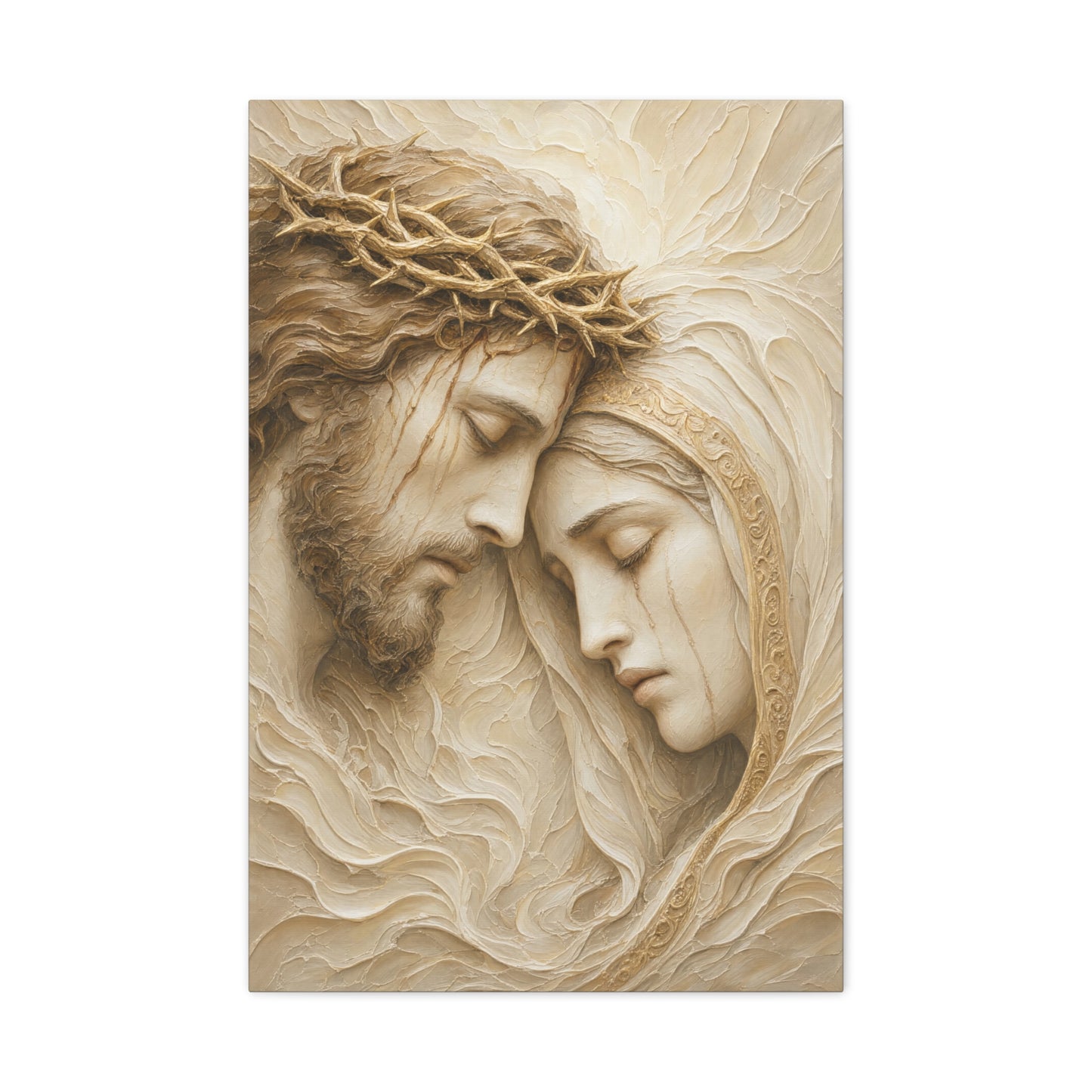 Mother Of Sorrows | Ivory Relief - Canvas