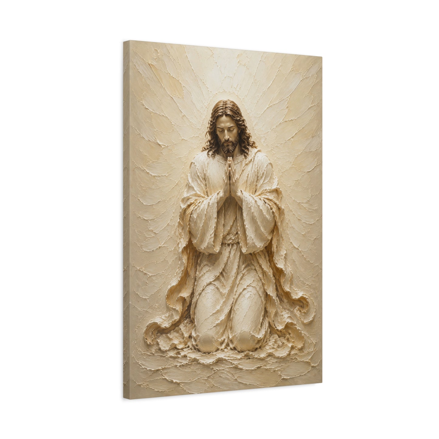 Christ At Vigil | Ivory Relief - Canvas