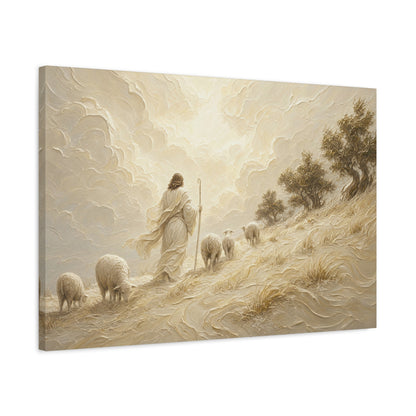 The Hillside Shepherd | Ivory Relief - Canvas