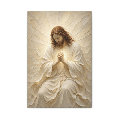 Christ In Prayer | Ivory Relief - Canvas