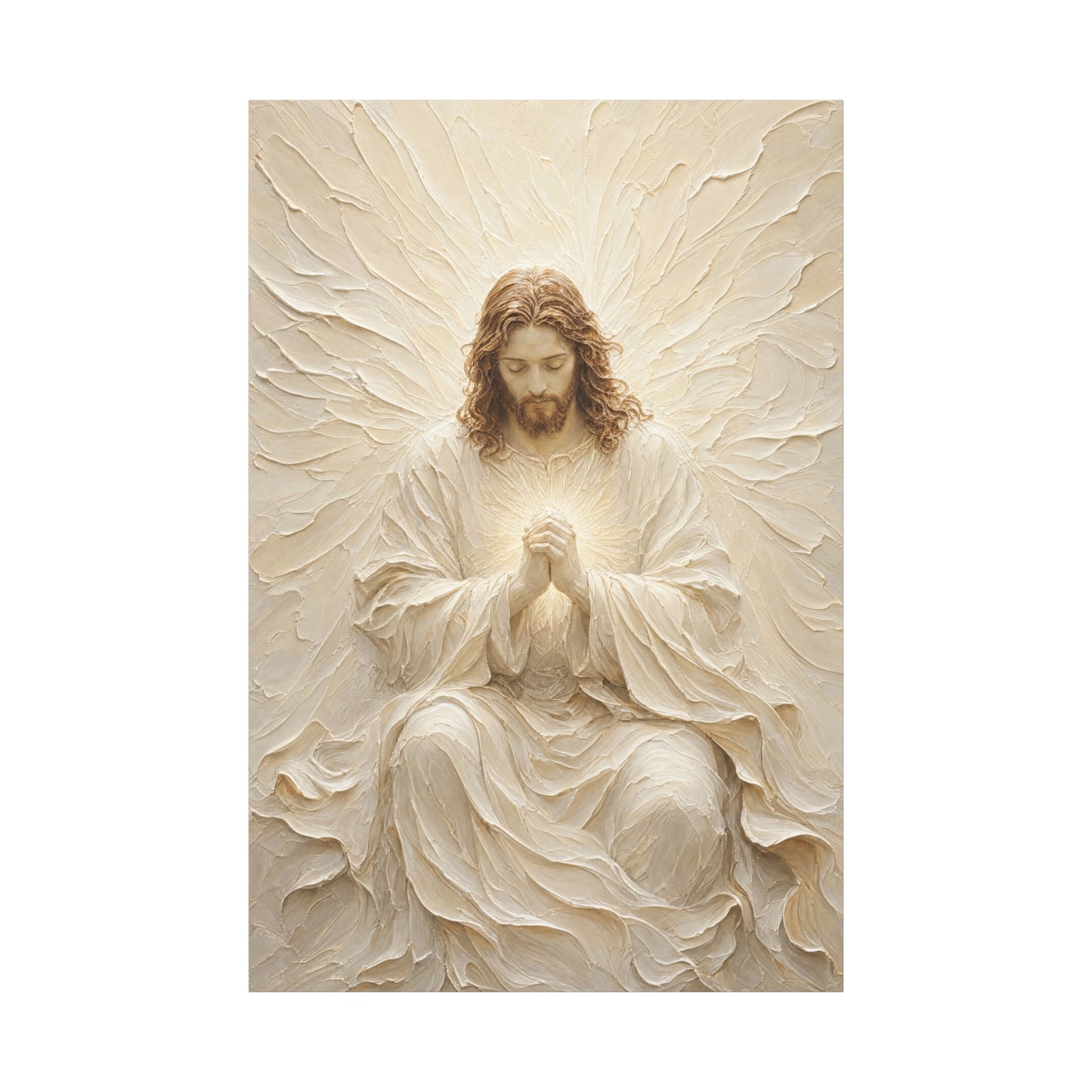 Christ In Prayer | Ivory Relief - Canvas