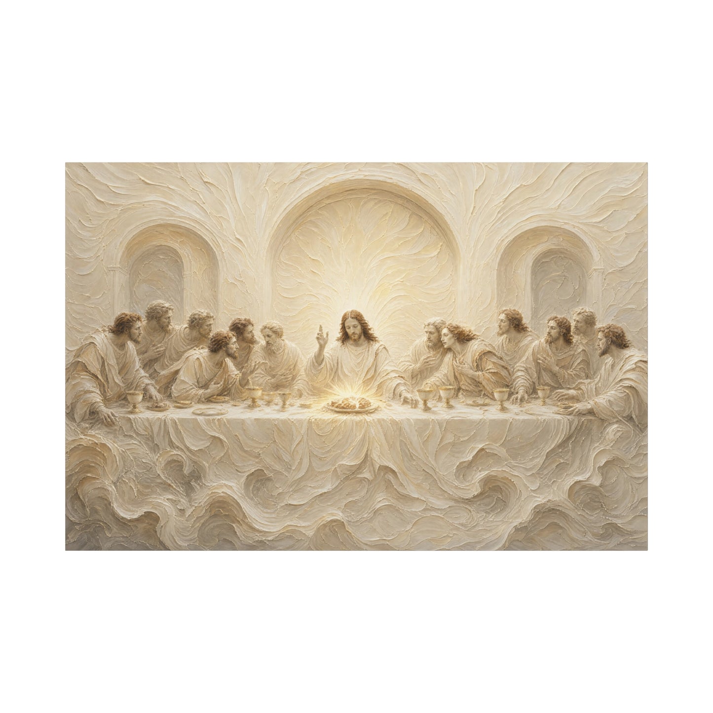 The Lord's Supper | Ivory Relief - Canvas