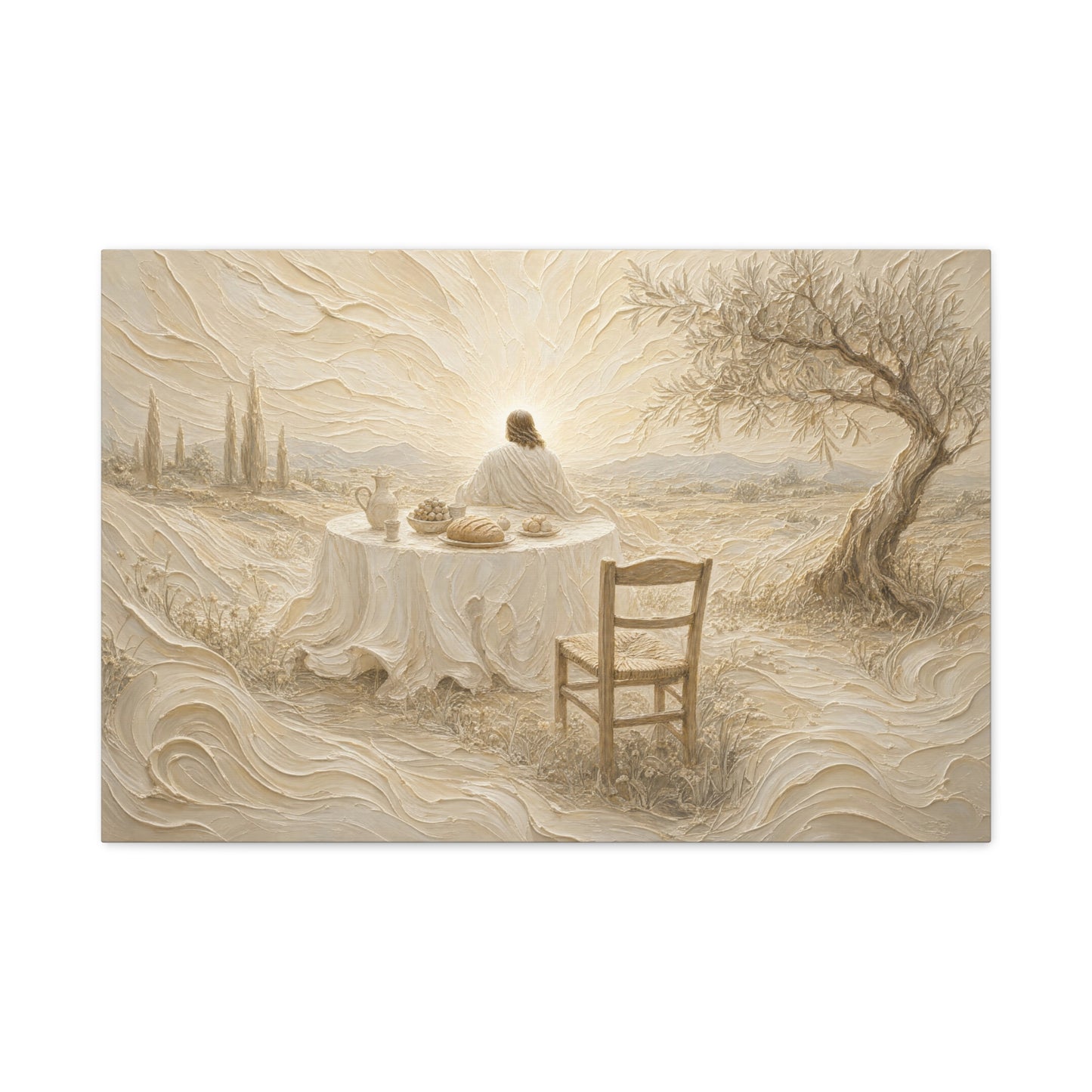 He Is Waiting | Ivory Relief - Canvas
