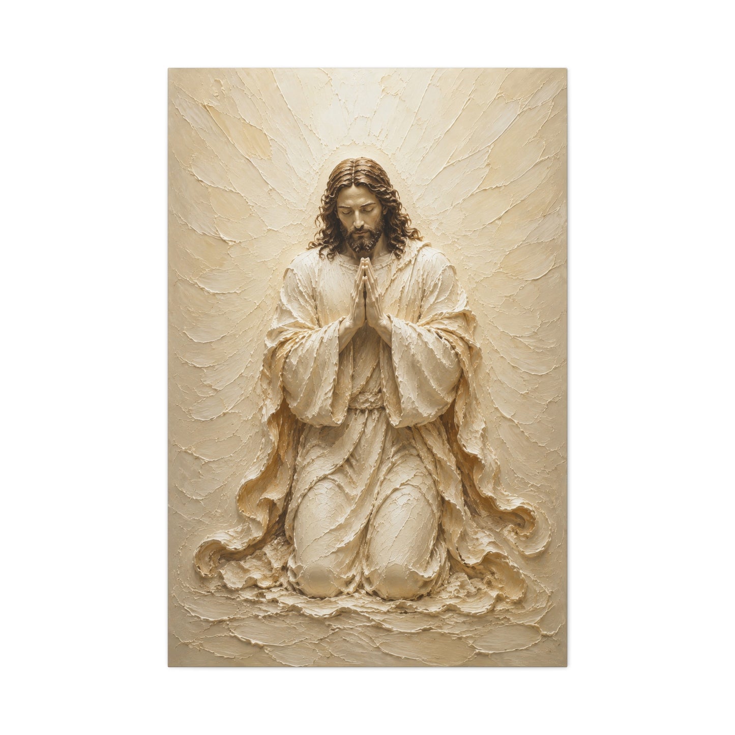 Christ At Vigil | Ivory Relief - Canvas