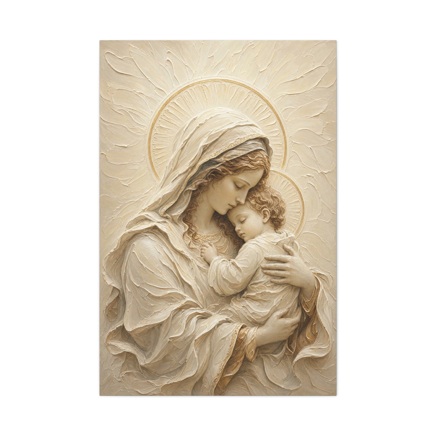 Madonna and Child | Ivory Relief - Canvas