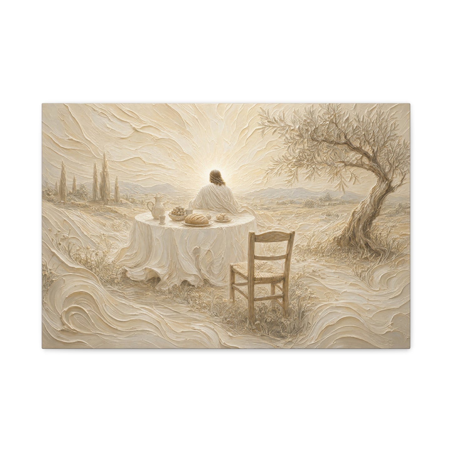 He Is Waiting | Ivory Relief - Canvas