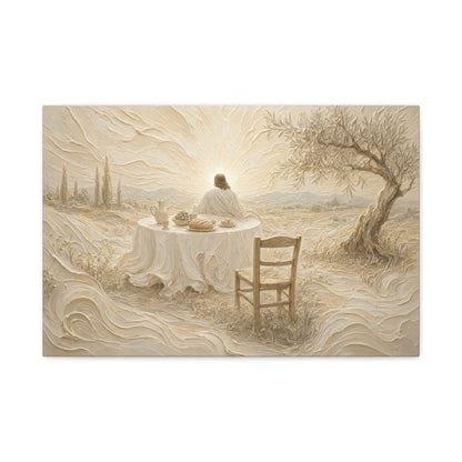 He Is Waiting | Ivory Relief - Canvas