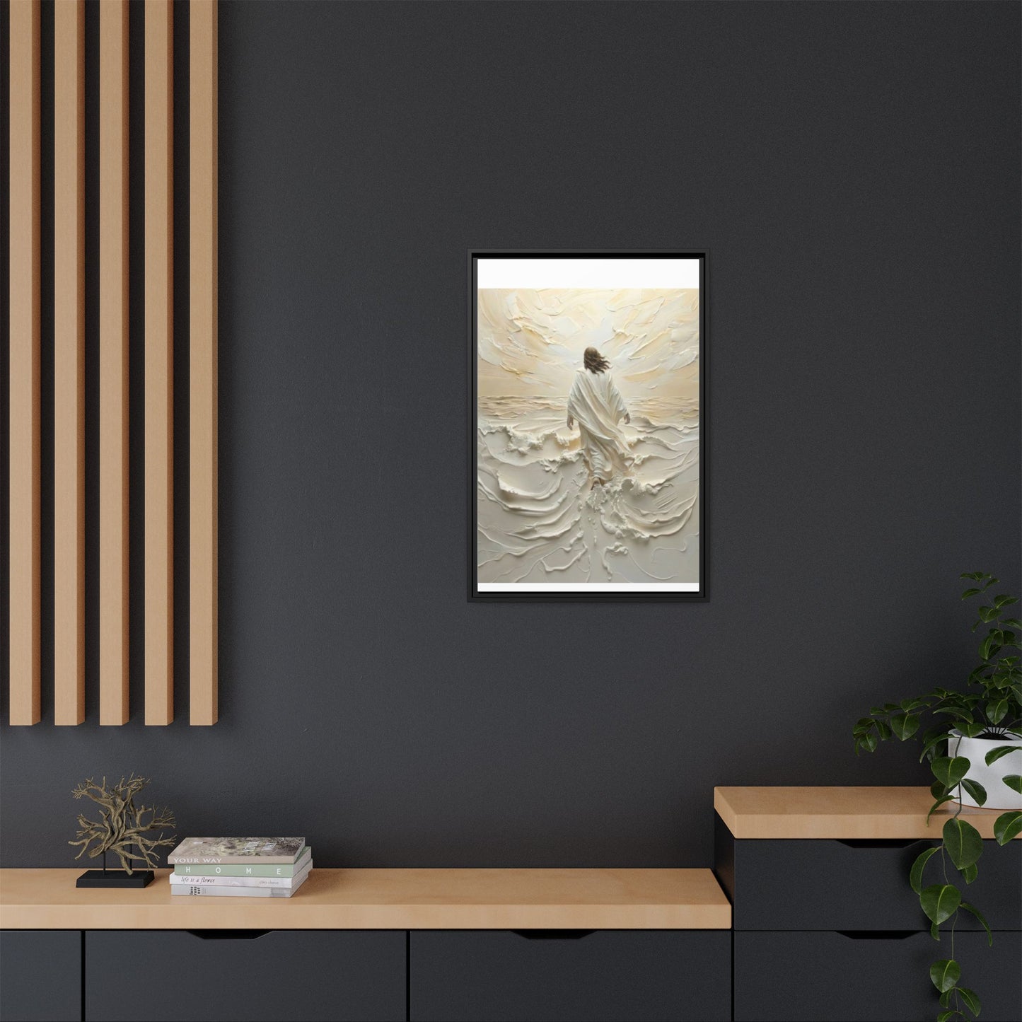 Jesus Walking On Water V - Framed Canvas